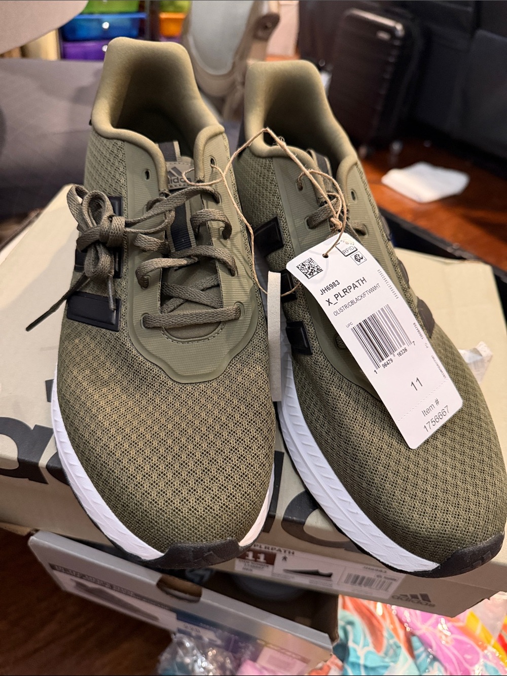 adidas Men’s Olive Green and Black X_PLRath Sneakers
